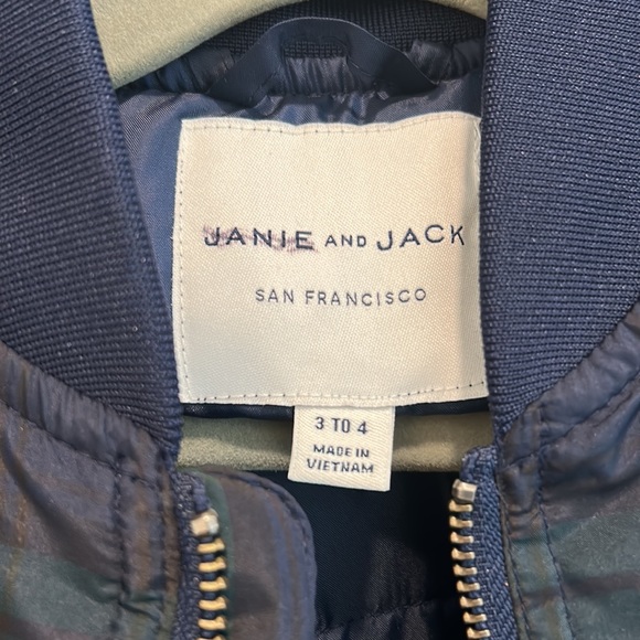 Tartan- Janie and Jack plaid bomber jacket. - Picture 3 of 3